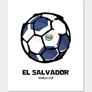 El Salvador Football Country Flag Posters and Art